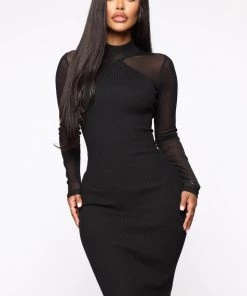Fashion Nob DRESSES Magical Gal Midi Dress - Black
