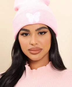 FashionNob Butterfly Princess Beanie - Pink