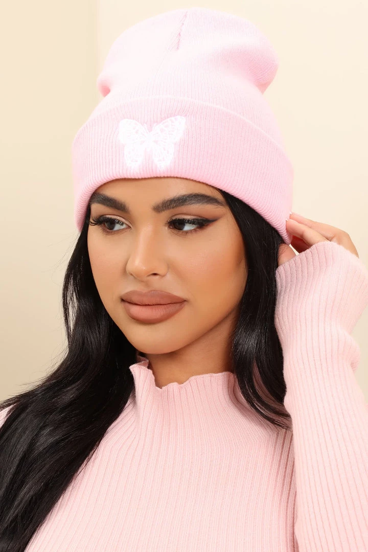 FashionNob Butterfly Princess Beanie - Pink 3 FashionNob Butterfly Princess Beanie - Pink
