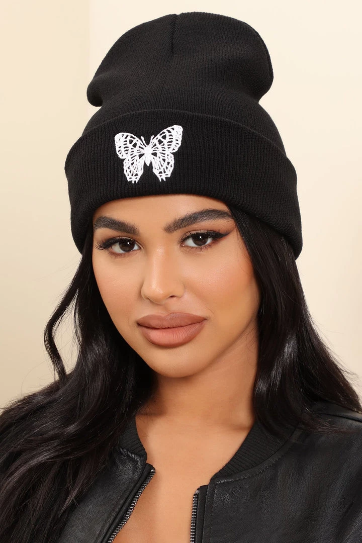 FashionNob Butterfly Princess Beanie - Black Best Sellers 1 FashionNob Butterfly Princess Beanie - Black Best Sellers