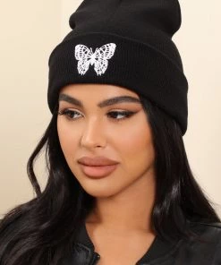 FashionNob Butterfly Princess Beanie - Black Best Sellers