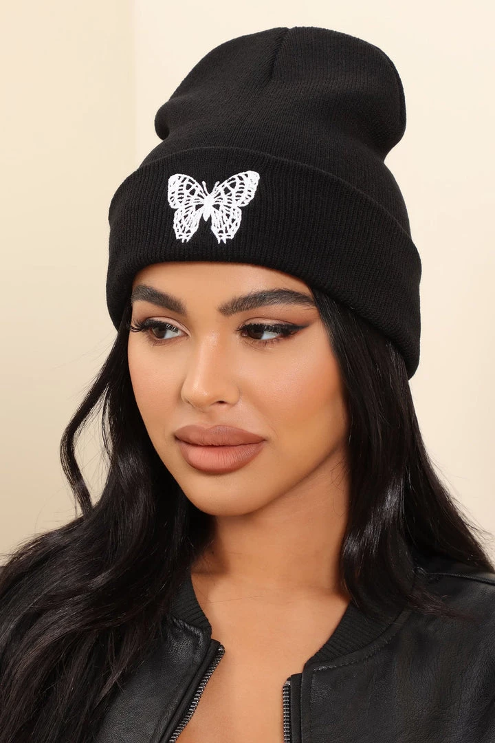 FashionNob Butterfly Princess Beanie - Black Best Sellers 2 FashionNob Butterfly Princess Beanie - Black Best Sellers