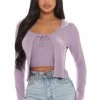 Fashion Nova Teddies & Babydolls Match Made 2 Piece Cardigan Set - Lavender