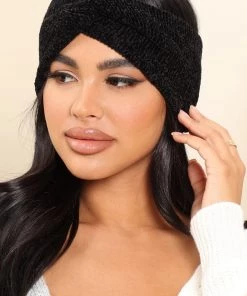 Fashion Nova Teddies & Babydolls Warm Soul Chenille Headband - Black