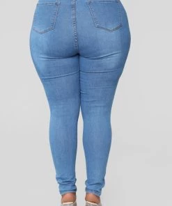 Mysite Catty Distressed Skinny Jeans - Medium Wash