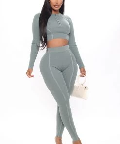 Fashion Nova The Headliner Legging Set - Sage