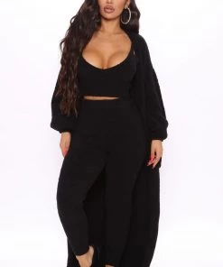 Fashion Nova Living In It 3 Piece Legging Set - Black Best Sellers