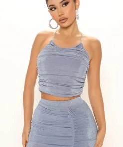 FashionNob Blair Skirt Set - Blue SETS