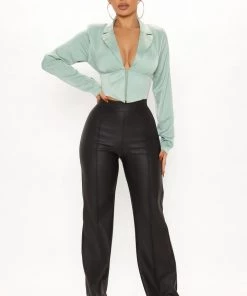 Fashion Nova Teddies & Babydolls Sorry It's Girls' Night Out Top - Sage