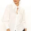Fashion Nova Office Babe The Hamptons Poplin Shirt - White