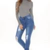 Fashion Nova Tall On A Wave Jeans - Medium Blue Wash Tall Clothing