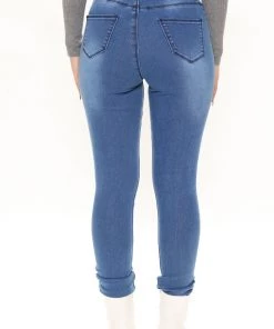 Fashion Nova Tall On A Wave Jeans - Medium Blue Wash Tall Clothing