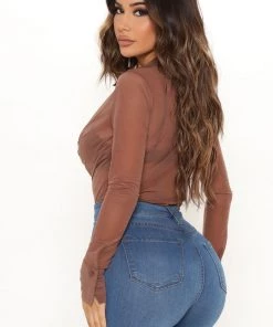 Fashion Nova Best Sellers Flirtatious Scandal 2 Piece Bodysuit - Brown