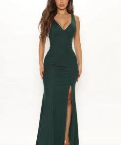 Fashion Nova Best Sellers Jessica Maxi Dress - Hunter