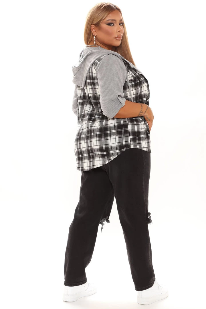 Fashion Nova Prep In My Step Hooded Shirt - Heather Grey Best Sellers