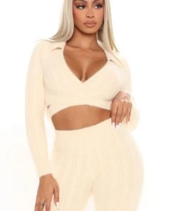 FashionNob Alani Sweater Legging Set - Cream SETS