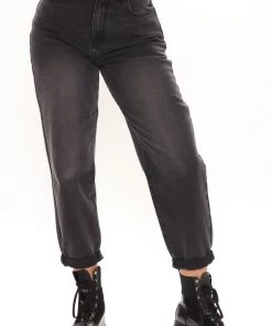 Fashion Nova Up Up And Away Balloon Mom Jeans - Black