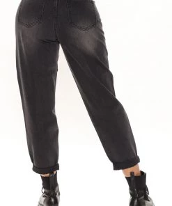 Fashion Nova Up Up And Away Balloon Mom Jeans - Black