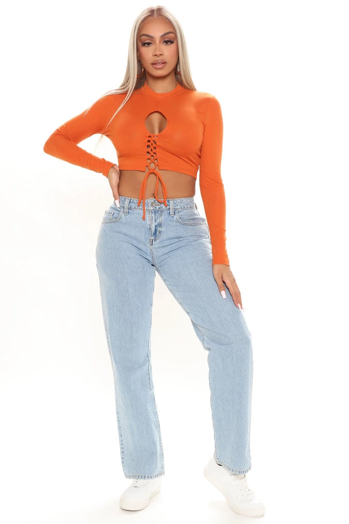 Fashion Nova Teddies & Babydolls Gabby Lace Up Crop Top - Rust 2 Fashion Nova Teddies & Babydolls Gabby Lace Up Crop Top - Rust