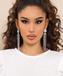 Fashion Nova Fancy Girl Drop Earrings - Silver Best Sellers