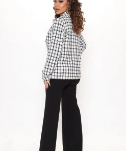 Fashion Nob Don't Be Tweedious Blazer - Black/White Teddies & Babydolls