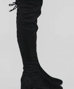 FashionNob Best Sellers Actions Please Flat Boot - Black