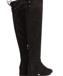 FashionNob Best Sellers Actions Please Flat Boot - Black