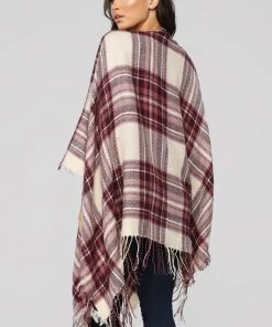 Fashion Nova Rowana Go Outside Scarf - Burgundy Teddies & Babydolls