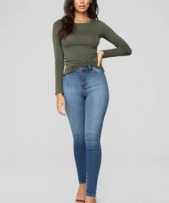 Fashion Nova Julia Long Sleeve Top - Olive