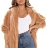 Fashion Nob Winter Blowout Snuggle Season Hooded Sherpa Jacket - Camel