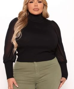 Fashion Nova Meet Me In Manhattan Sweater - Black Teddies & Babydolls