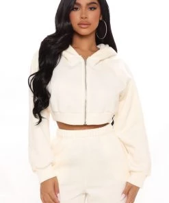 FashionNob Casual Daze Jogger Set - Cream