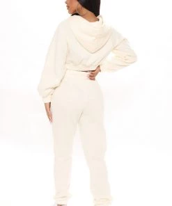 FashionNob Casual Daze Jogger Set - Cream