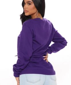 Fashion Nova Teddies & Babydolls Ran By Women Long Sleeve Tee - Purple