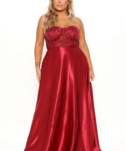 Fashion Nova Live For Tonight Satin Maxi Gown - Burgundy DRESSES 12 Fashion Nova Live For Tonight Satin Maxi Gown - Burgundy DRESSES
