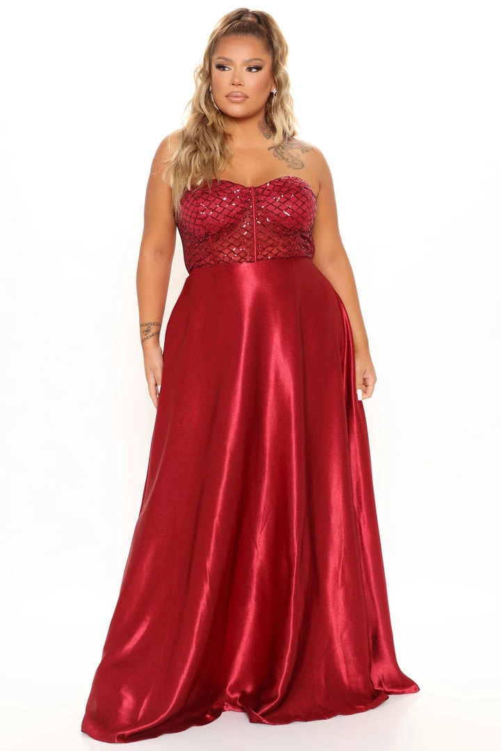 Fashion Nova Live For Tonight Satin Maxi Gown - Burgundy DRESSES 5 Fashion Nova Live For Tonight Satin Maxi Gown - Burgundy DRESSES