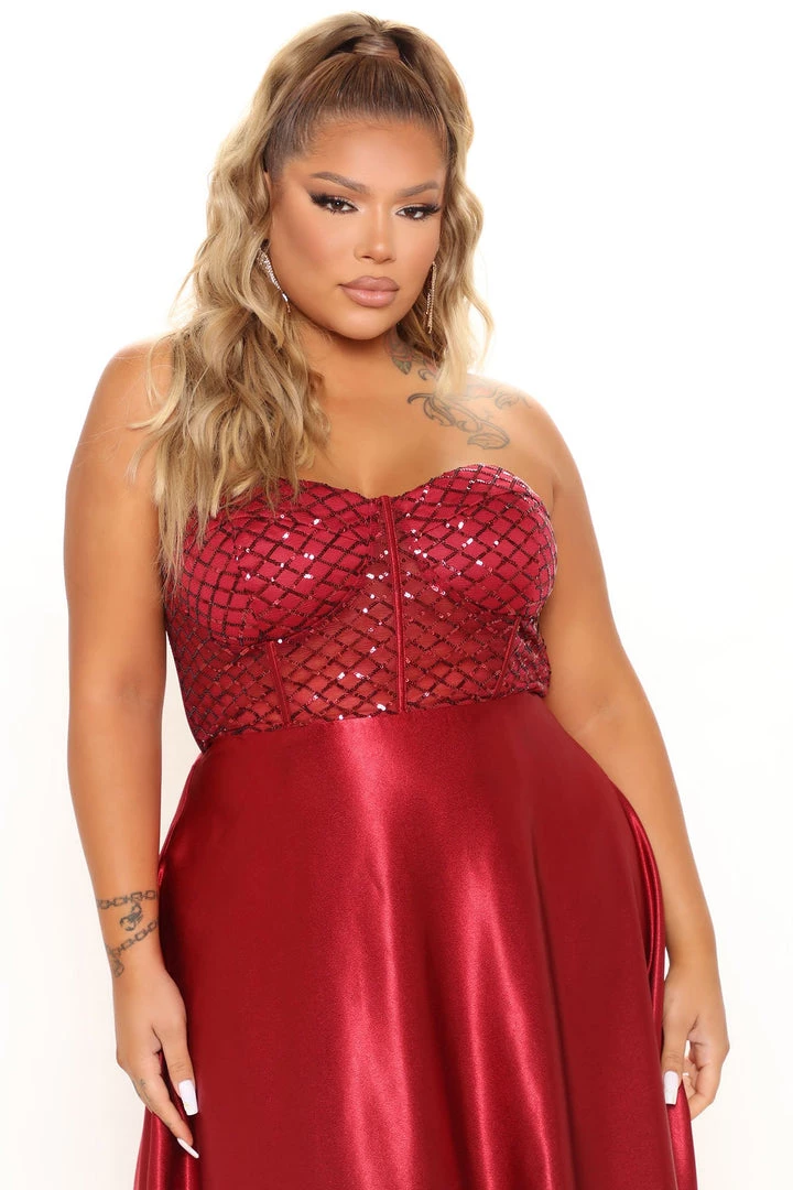 Fashion Nova Live For Tonight Satin Maxi Gown - Burgundy DRESSES 6 Fashion Nova Live For Tonight Satin Maxi Gown - Burgundy DRESSES