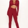 Fashion Nova Your New Obsession Pant Set - Burgundy SETS
