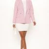 Fashion Nob Teddies & Babydolls Daniela Houndstooth Blazer - Pink