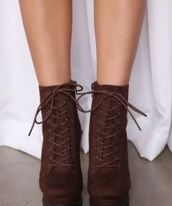 Fashion Nova Best Sellers No Strings Attached Booties - Chocolate