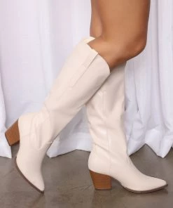 Fashion Nova Rough Rider Cowgirl Boots - Cream 5 Fashion Nova Rough Rider Cowgirl Boots - Cream