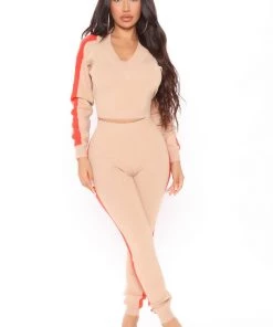Fashion Nova SETS Tag Team Sweater Jogger Set - Beige