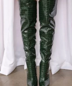 Fashion Nova It's About Time Over The Knee Boots - Green