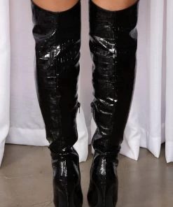 Fashion Nova It's About Time Over The Knee Boots - Black Best Sellers