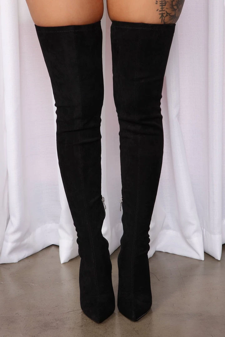 Fashion Nova Best Sellers Diamonds Shining Over The Knee Boots - Black 3 Fashion Nova Best Sellers Diamonds Shining Over The Knee Boots - Black