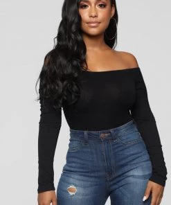 Fashion Nova Day To Day Off Shoulder Bodysuit - Black Best Sellers