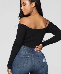 Fashion Nova Day To Day Off Shoulder Bodysuit - Black Best Sellers