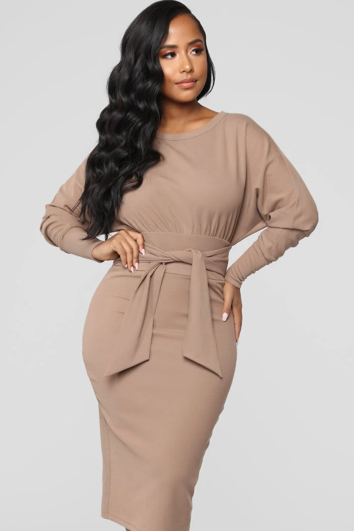 Fashion Nob Never Too Soft Dress - Taupe 3 Fashion Nob Never Too Soft Dress - Taupe