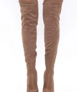 Fashion Nova Distracting You Over The Knee Boots - Taupe