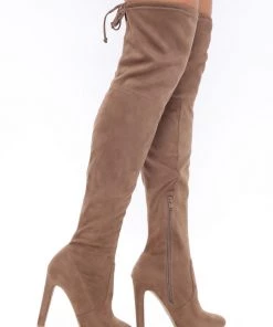 Fashion Nova Distracting You Over The Knee Boots - Taupe